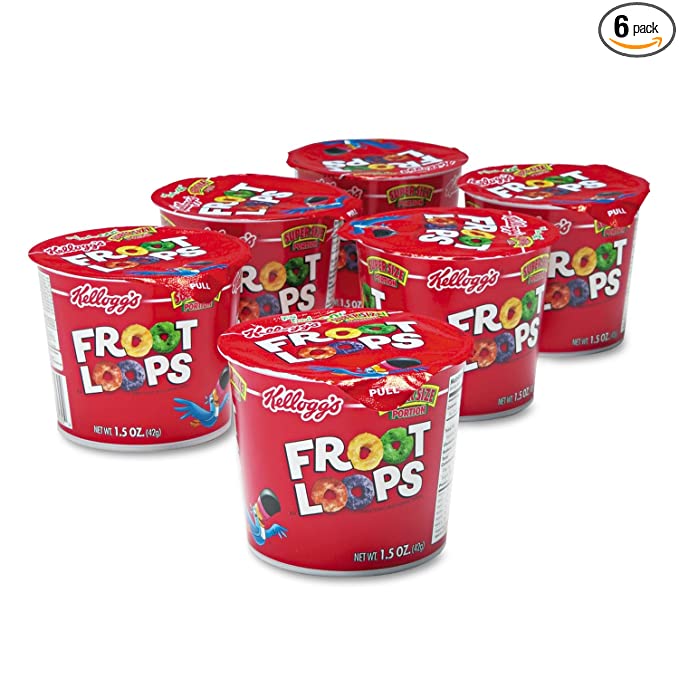 Kellogg's 01246 Froot Loops Breakfast Cereal, Single-Serve 1.5oz Cup, 6/Box - 638084699911