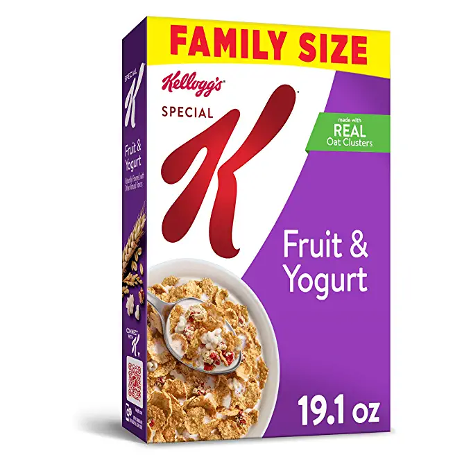  (Discontinued Version) Kellogg's Special K, Breakfast Cereal, Fruit and Yogurt, Value Size, 19.1oz Box - 038000143656