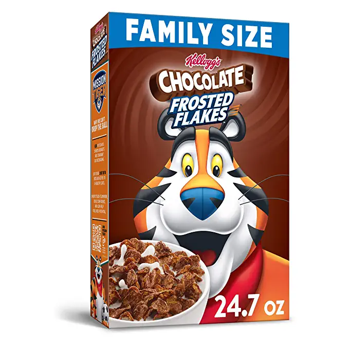 Kellogg's Frosted Flakes, Breakfast Cereal, Chocolate, Good Source of 8 Vitamins and Minerals, Family Size, 24.7oz Box - 038000179969