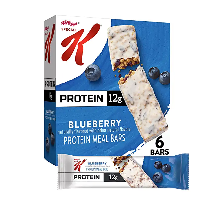  Kellogg's Special K Protein Bars, Meal Replacement, Protein Snacks, Blueberry, 9.5oz Box (6 Bars)  - protein