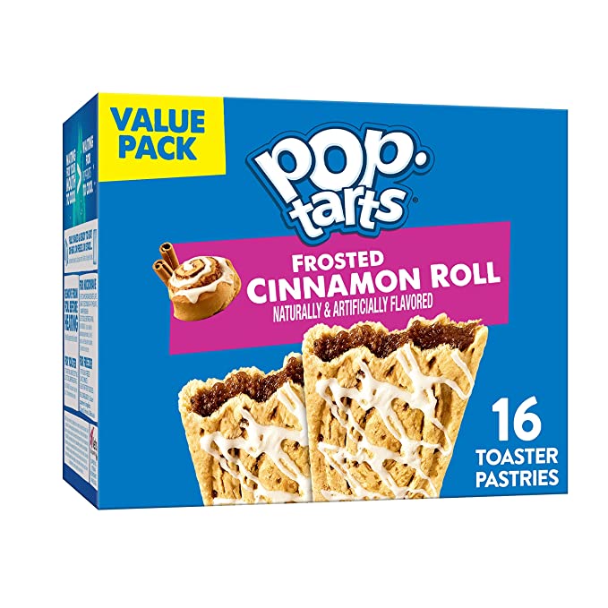 Kellogg's Pop-Tarts, Frosted Cinnamon Roll Flavored, 16 Count, 27oz (Pack of 1) - 038000222085