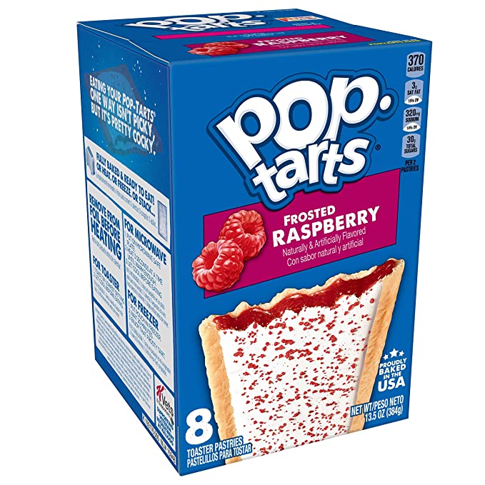 Pop-Tarts, Breakfast Toaster Pastries, Frosted Raspberry, Proudly Baked In the USA, 96Count (Pack Of 12, 13.5 Oz Boxes) - 038000222689
