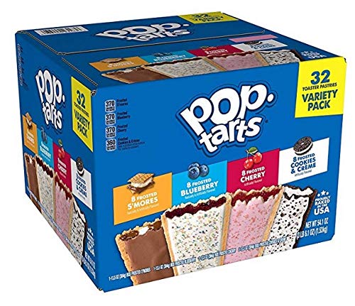  PopTarts Toaster Pastries Variety Pack 32 Pastries Net Wt 54.1 Ounce - 038000231636