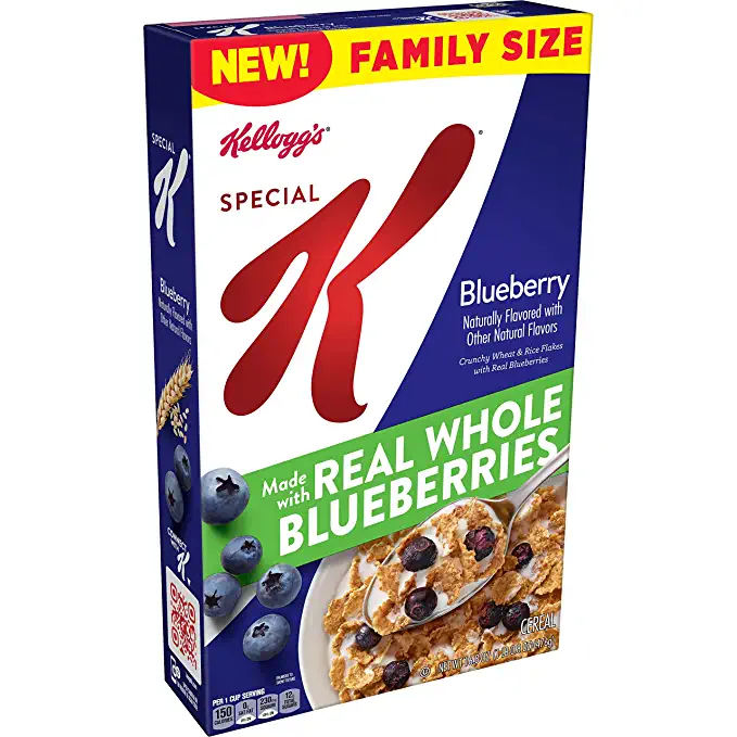 Kellogg's Special K, Breakfast Cereal, Blueberry, Made with Real Fruit, 16.9oz Box - 038000242991