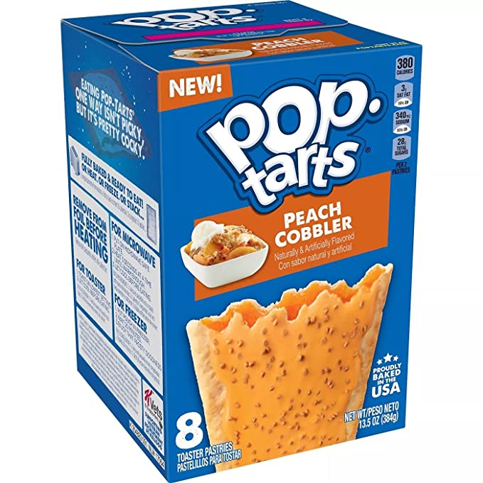  Get4Cheap Pop-Tarts Peach Cobbler Toaster Pastries - 8ct, 8 Count (Pack of 1)  - 038000246647