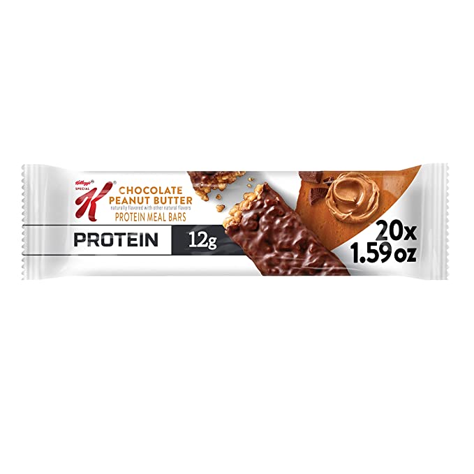  Kellogg's Special K Protein Bars, Meal Replacement, Protein Snacks, Chocolate Peanut Butter (20 Bars)  - 038000251528