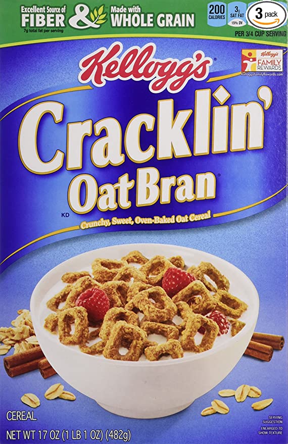Cracklin' Oat Bran Cereal, 17-ounce Boxes, 3 Pack - 038000261343