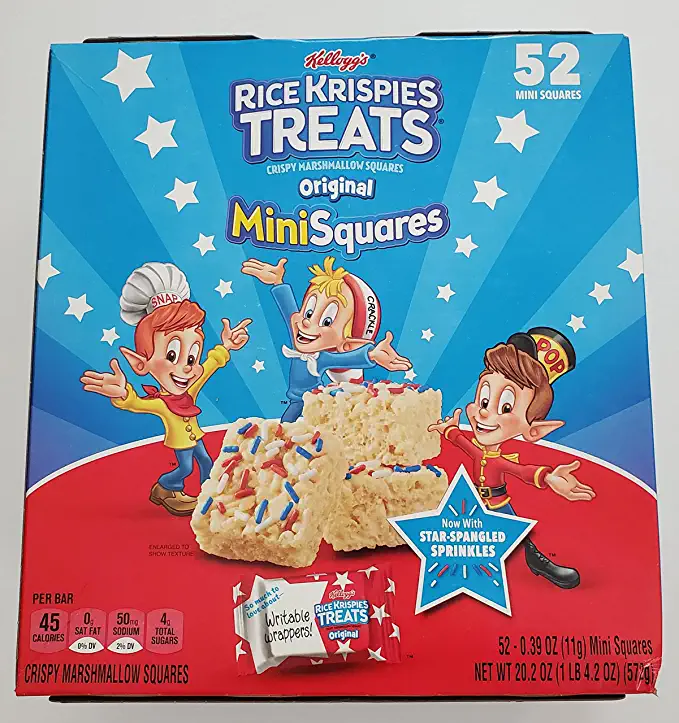  Rice Krispies TREATS STAR- SPANGLED SPRINKLES mini squares - 038000269479