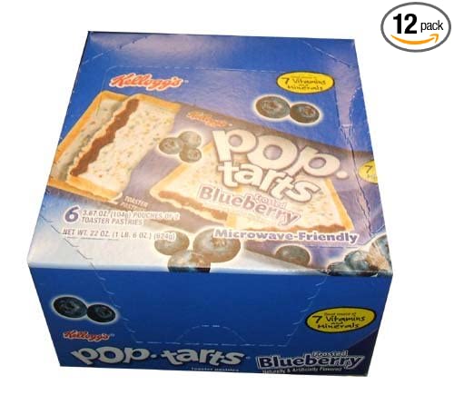  Pop-Tarts Frosted Blueberry, 2-Count, 6-Pack Boxes (Pack of 12) - 038000310300