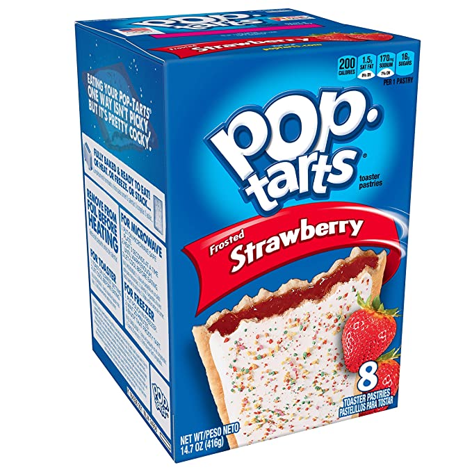  Pop-Tarts Breakfast Toaster Pastries, Frosted Strawberry Flavored, 14.7 oz (8 Count) - 038000317101