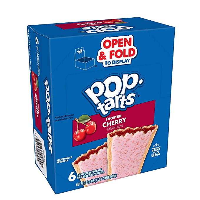 Kellogg's Pop-Tarts, Breakfast Toaster Pastries, Frosted Cherry, 22oz (72 Count) - 038000318320