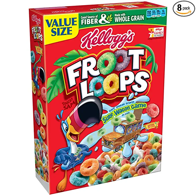  Kellogg's Froot Loops Cereal, 21.7 Ounce (Pack of 8) - 038000391217