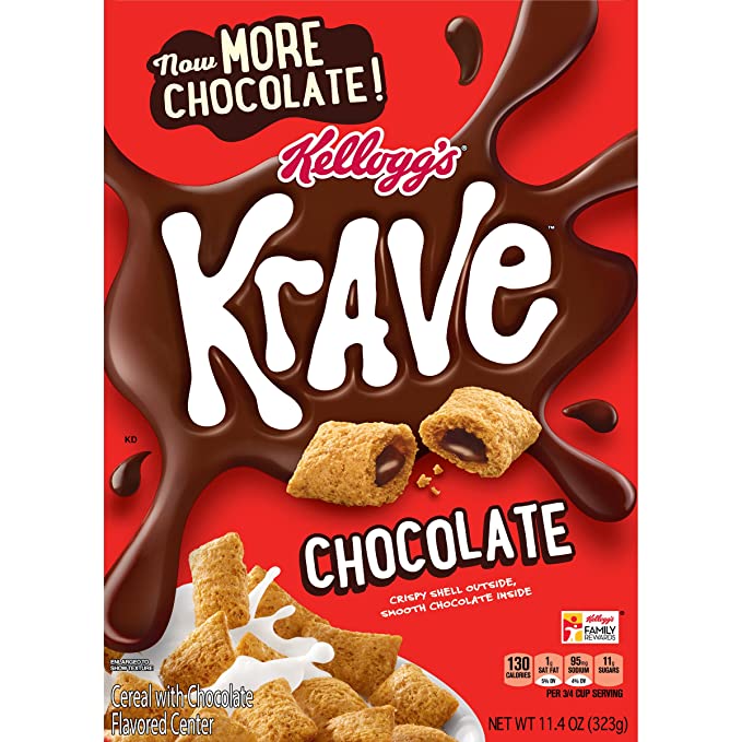  Kellogg's Krave Chocolate Cereal, 11.4 Ounce - 038000570742