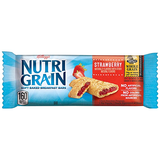  Kellogg's Nutri-Grain Cereal Breakfast Bars, Strawberry, 96 Count  - 038000597725