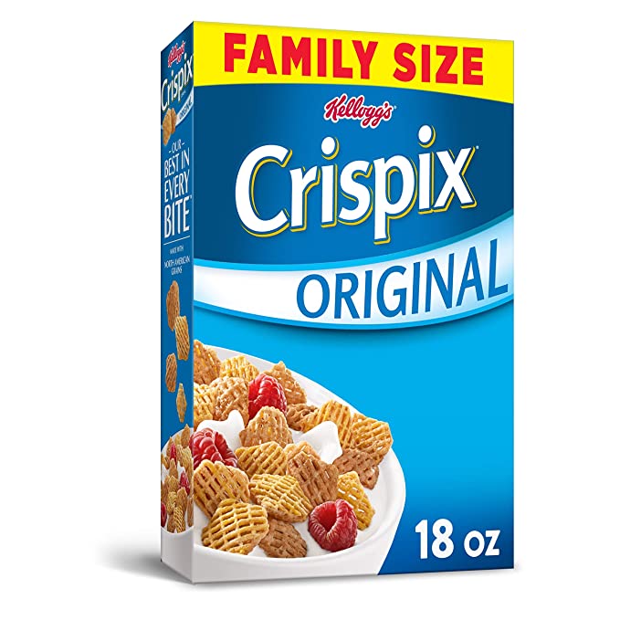 Kellogg's Breakfast Cereal, Crispix, Original, Low Saturated Fat, Family Size, 18 oz Box - original