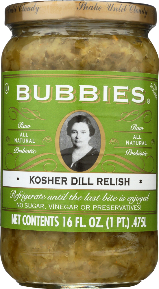 BUBBIES: Kosher Dill Relish, 16 oz - 0038261857378