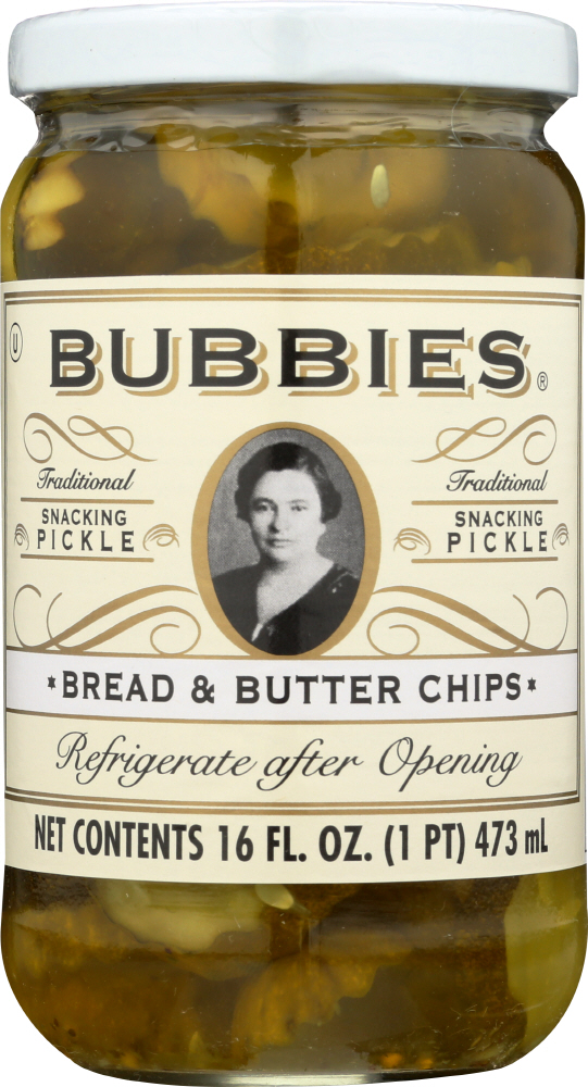 BUBBIES: Pickle Bread and Butter Chips, 16 oz - 0038261857552