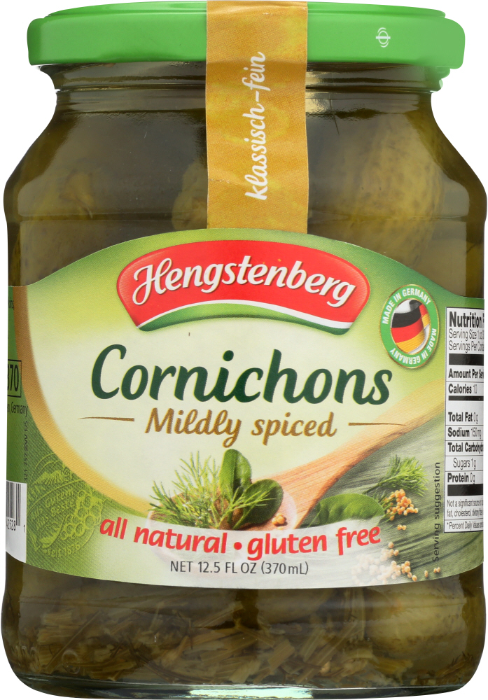 HENGSTENBERG: Cornichons, 12.5 oz - 0038274425281