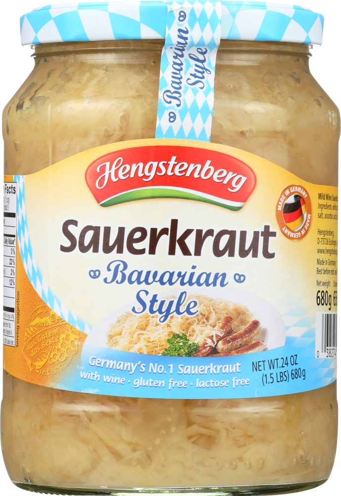 Hengstenberg Sauerkraut - Bavarian Style - Case Of 12 - 24.3 Oz. - 038274516118