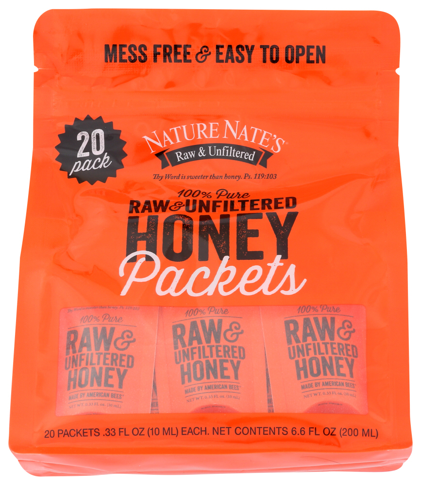 NATURE NATES: Honey Packet 20ct Bag, 6.6 oz - 0038778000083