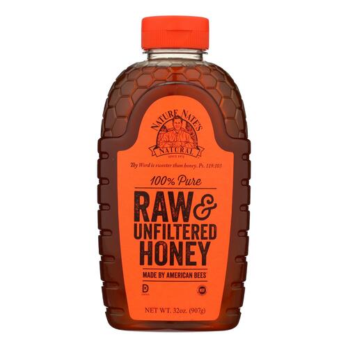  Nature Nate’s 100% Pure, Raw & Unfiltered Honey; 32oz. Squeeze Bottle; Award-Winning Taste  - 038778830321
