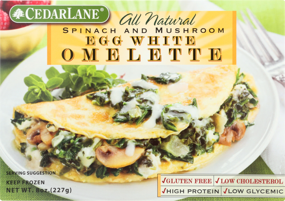 CEDARLANE: Spinach and Mushroom Egg White Omelette, 8 oz - 0038794994908