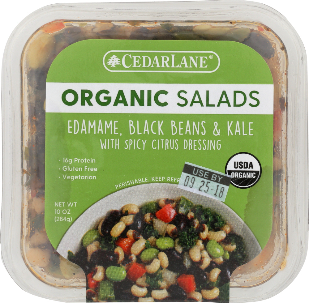 Edamame, Black Beans & Kale With Spicy Citrus Dressing Organic Salads - 038794999057