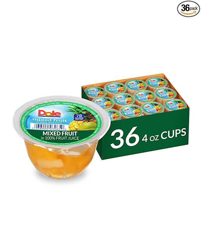  DOLE FRUIT BOWLS, Dole Mixed Fruit , 4-Ounce Cups (Pack of 36)  - 038900030650