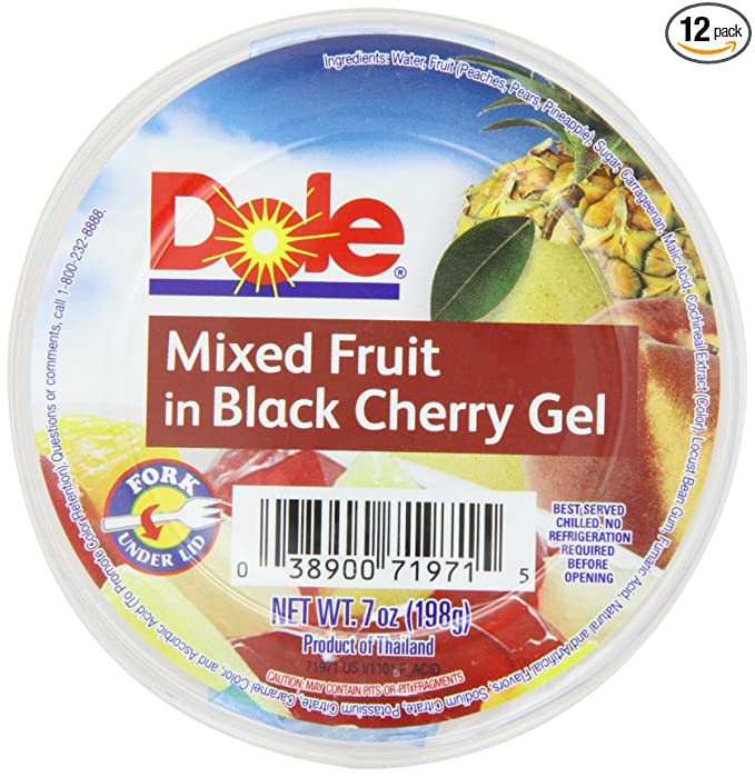  Dole Mixed Fruit In Black Cherry Gel, 7-Ounce Cups (Pack of 12)  - 038900719715