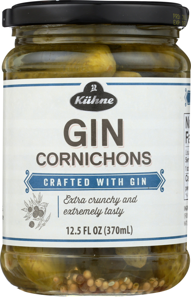 KUHNE: Gin Cornichons, 12.5 oz - 0039045408625