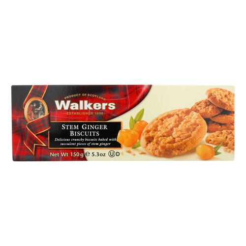 WALKERS: Stem Ginger Biscuits, 5.3 oz - 0039047005426