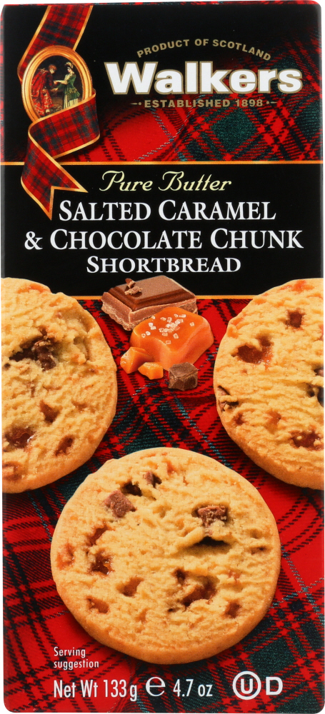 WALKERS: Salted Caramel & Milk Chocolate Chunk Shortbread, 4.7 oz - 0039047015654