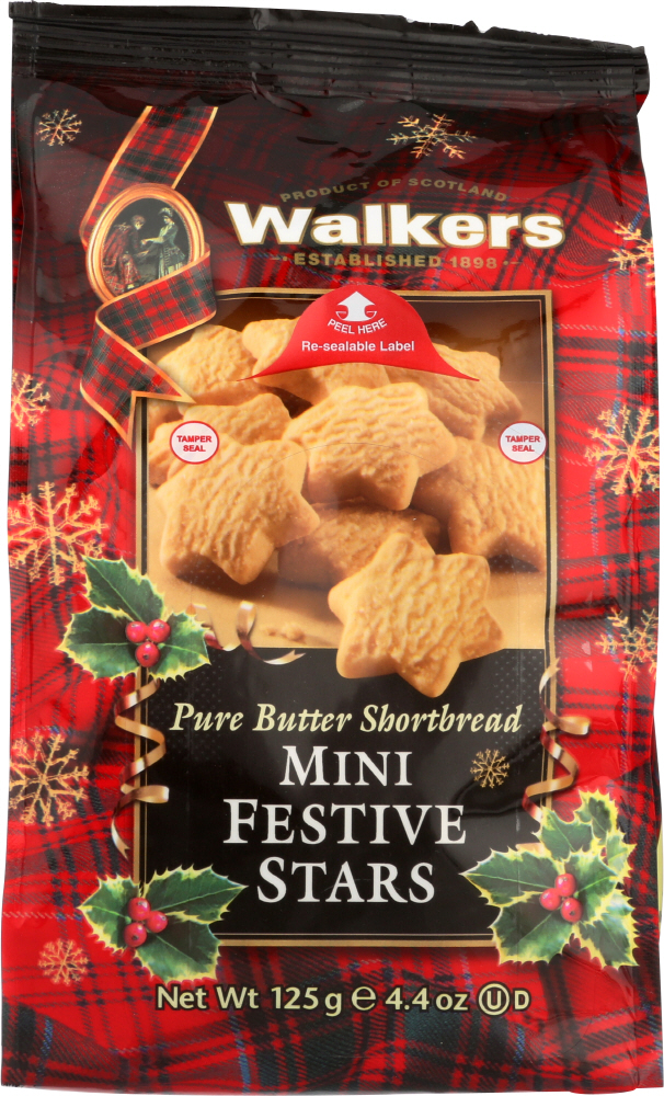 WALKERS: Mini Festive Stars Shortbread, 4.40 oz - 0039047018167