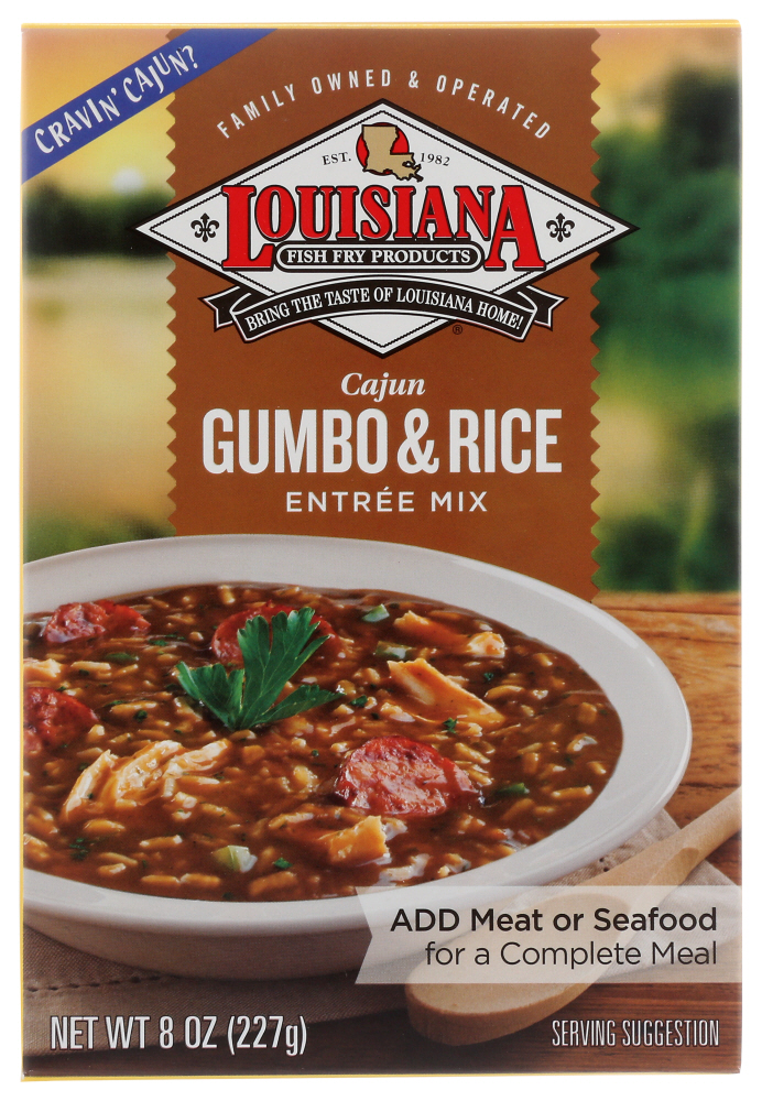 LOUISIANA FISH FRY: Mix Cajun Gumbo with Rice, 8 oz - 0039156006062