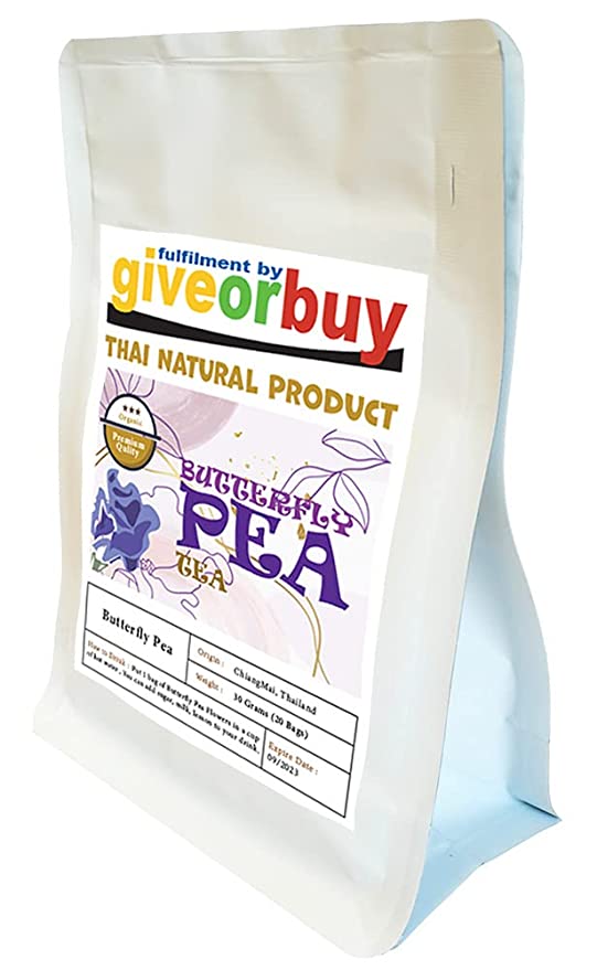  Dried Butterfly Pea Flower Herbal Tea in ready Tea Bag Easy way to Drink 50 Instant tea Bags  - 039409467305