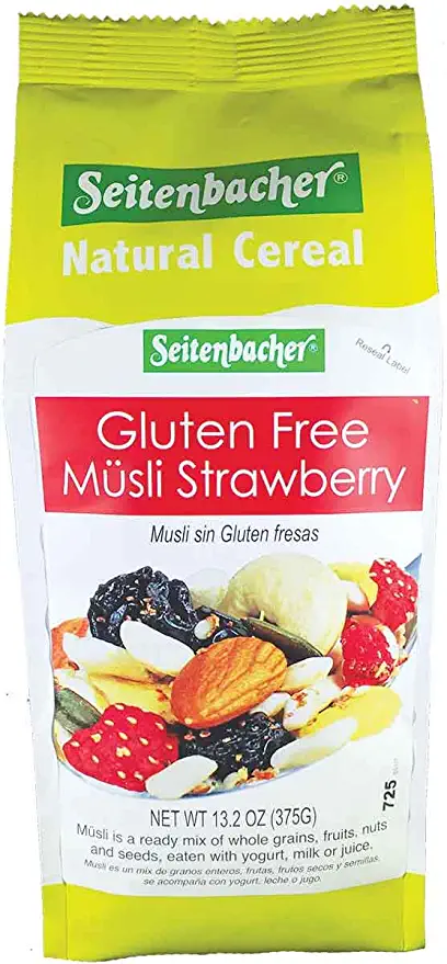  Seitenbacher Gluten Free Muesli Strawberry Natural Cereal, 13.2 Ounce - 039545099125