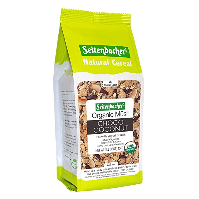Seitenbacher Organic Muesli Choco Coconut Natural Cereal, 16 Ounce - 039545099231