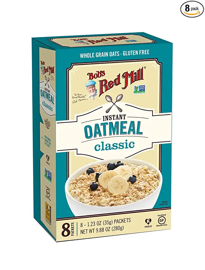 Bob's Red Mill Classic Oatmeal Packets, 1.23 Ounce (Pack of 8) - 039978001672