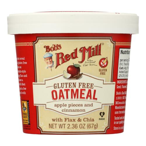 Bob's Red Mill - Gluten Free Oatmeal Cup Apple And Cinnamon - 2.36 Oz - Case Of 12 - 0039978001849