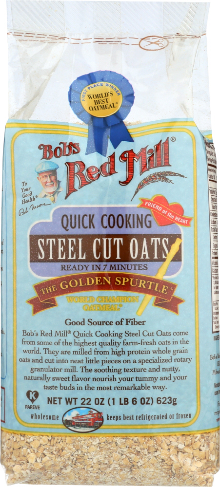 BOBS RED MILL: Oats Steel Cut Quick Cooking, 22 oz - 0039978001900