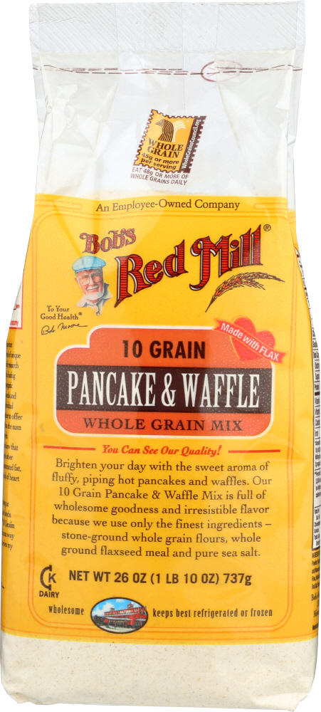 BOBS RED MILL: 10 Grain Pancake & Waffle Mix, 26 oz - 0039978002044