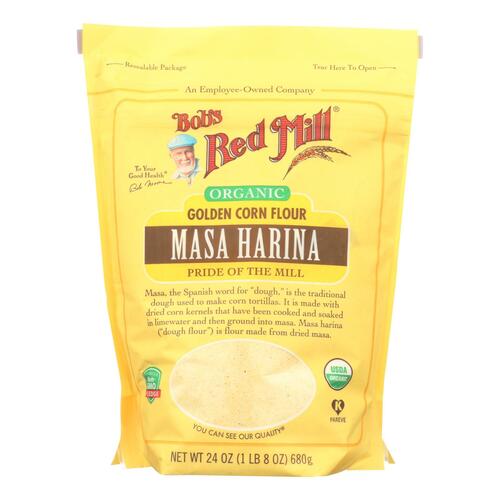 BOB’S RED MILL: Organic Golden Corn Flour Masa Harina, 24 oz - 0039978002839
