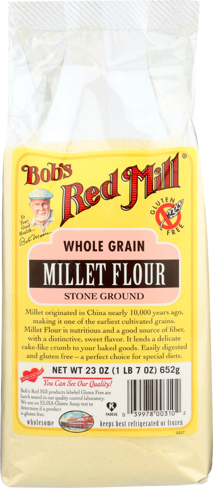 BOBS RED MILL: Whole Grain Millet Flour, 23 oz - 0039978003102