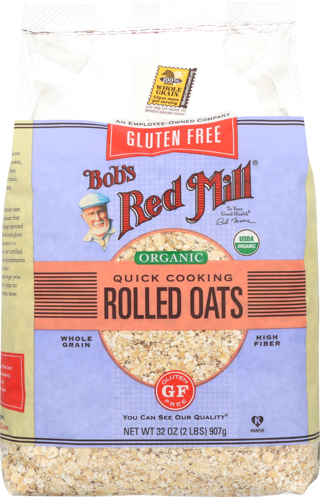 BOBS RED MILL: Gluten Free Organic Quick Cooking Rolled Oats, 32 oz - 0039978003881