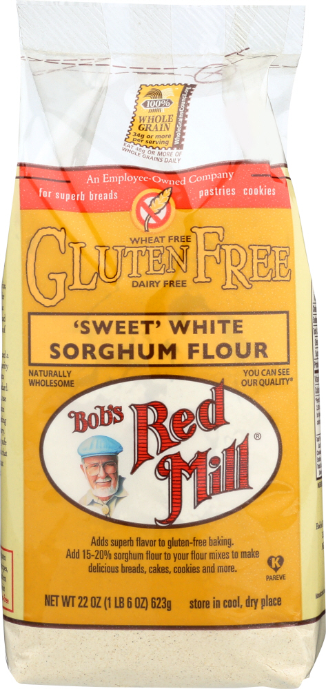 BOB’S RED MILL: Gluten Free Sweet White Sorghum Flour, 22 oz - 0039978006424