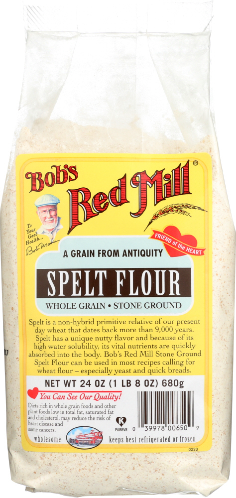 BOBS RED MILL: Spelt Flour Whole Grain Stone Ground, 24 oz - 0039978006509