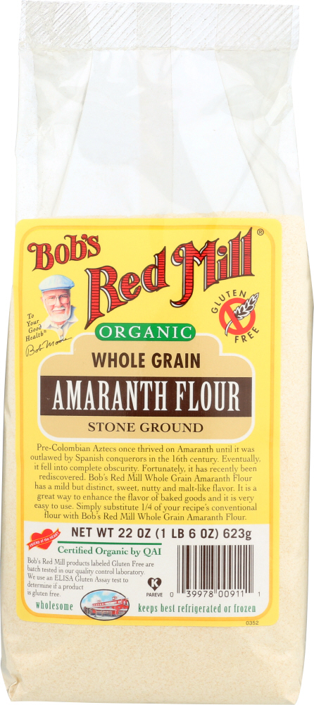 BOB’S RED MILL: Organic Whole Grain Amaranth Flour, 22 oz - 0039978009111