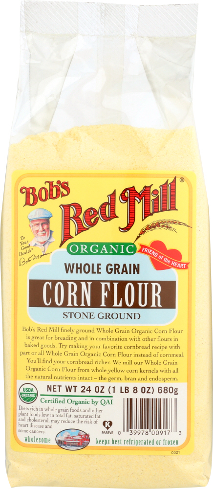 BOB’S RED MILL: Organic Whole Grain Corn Flour, 24 oz - 0039978009173