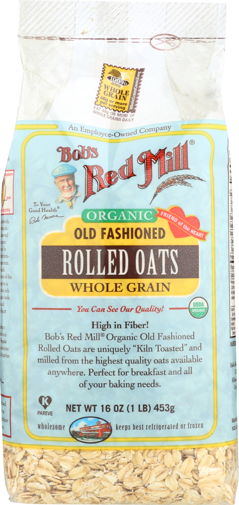  Bob's Red Mill Organic Oats Rolled Regular, 16 Ounce - 039978009524
