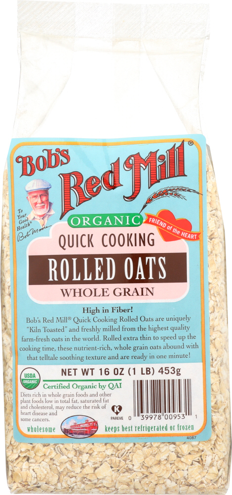 BOBS RED MILL: Organic Quick Cooking Rolled Oats, 16 oz - 0039978009531